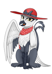 Size: 2480x3507 | Tagged: safe, artist:truffle shine, derpibooru import, oc, oc:princess lycklig, griffon, equestria at war mod, clothes, cute, griffon oc, hat, open mouth, open smile, simple background, smiling, solo, transparent background