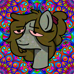 Size: 2048x2048 | Tagged: safe, artist:cactoide, derpibooru import, oc, oc:nopal junk-ie, pegasus, pony, drugs, high, solo