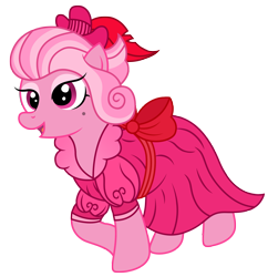 Size: 2791x2883 | Tagged: safe, artist:third uncle, derpibooru import, idw, earth pony, pony, spoiler:comic25, background pony, bow, clothes, dress, female, hair bow, hat, sassy-parilla, simple background, solo, transparent background