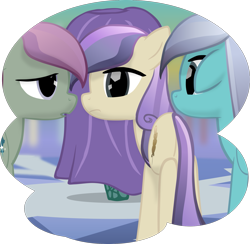 Size: 2055x2008 | Tagged: safe, artist:equestriaexploration, derpibooru import, arctic lily, winnow wind, crystal pony, pony, atg 2023, butt, jade (character), newbie artist training grounds, plot