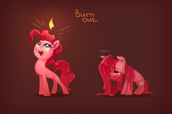 Size: 3400x2264 | Tagged: safe, artist:anotherdeadrat, derpibooru import, pinkie pie, earth pony, pony, candle, crying, cute, diapinkes, duality, fire, pinkamena diane pie, sad, sadorable, smiling, solo