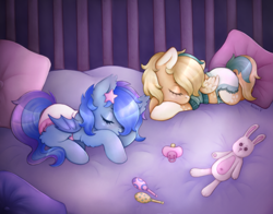 Size: 3255x2550 | Tagged: safe, artist:kirari_chan, derpibooru import, oc, oc only, bat pony, pegasus, pony, rabbit, advertisement, animal, baby, baby pony, bat pony oc, bat wings, bed, bedroom, bedwetting, canon x oc, commission, commission info, commissions open, cute, diaper, diaper fetish, duo, duo female, female, fetish, filly, foal, folded wings, lying, lying down, maracas, musical instrument, pacifier, pegasus oc, pegasus wings, pillow, plushie, sleeping, sleepy, toy, wings