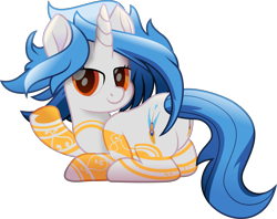 Size: 6553x5192 | Tagged: safe, artist:lincolnbrewsterfan, derpibooru import, oc, oc only, oc:henosis, original species, unicorn, my little pony: the movie, rainbow roadtrip, .svg available, blue mane, blue tail, both cutie marks, butt, coat markings, commission, female, flourish, flourishes, gold, hoof heart, lidded eyes, looking at you, looking back, looking back at you, lying down, mare, movie accurate, orange eyes, plot, ponyloaf, presenting, prone, rear view, simple background, smiling, smiling at you, solo, stripes, svg, swirls, swirly markings, tail, tail aside, three quarter view, transparent background, tripartite, tripony, two toned mane, two toned tail, underhoof, united equestria, upside-down hoof heart, vector, written equestrian