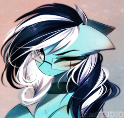 Size: 1647x1571 | Tagged: safe, artist:krissstudios, derpibooru import, oc, oc only, oc:purapoint, earth pony, cute, earth pony oc, glasses, male, one eye closed, stallion, wink