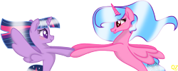 Size: 1652x666 | Tagged: safe, artist:queenzodiac, derpibooru import, twilight sparkle, twilight sparkle (alicorn), oc, alicorn, pony, seapony (g4), alicorn oc, blushing, canon x oc, holding hooves, horn, seaponified, seapony twilight, simple background, species swap, transparent background, wings