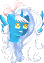 Size: 799x1142 | Tagged: safe, artist:sakimiaji, derpibooru import, oc, oc only, oc:fleurbelle, alicorn, pony, alicorn oc, bow, bust, cute, female, golden eyes, hair bow, horn, mare, portrait, simple background, solo, transparent background, wings