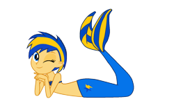 Size: 1316x822 | Tagged: safe, artist:mlpfan3991, derpibooru import, oc, oc only, oc:flare spark, mermaid, equestria girls, female, looking at you, mermaidized, one eye closed, simple background, solo, species swap, transparent background, wink, winking at you