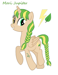 Size: 1130x1440 | Tagged: safe, derpibooru import, oc, oc only, oc:mori jupiter, alicorn, alicorn oc, braid, braided ponytail, braided tail, golden eyes, green eyes, green mane, heterochromia, horn, ponytail, simple background, solo, tail, tattoo, transparent background, wings