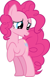 Size: 2000x3029 | Tagged: safe, artist:shutterflyyay, derpibooru import, pinkie pie, earth pony, pony, .svg available, eww, female, head turn, mare, raised hoof, raised leg, simple background, solo, transparent background, vector