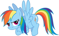 Size: 2375x1455 | Tagged: safe, artist:shutterflyyay, derpibooru import, rainbow dash, pegasus, pony, .svg available, crossed hooves, female, grumpy, grumpy dash, mare, simple background, solo, spread wings, transparent background, vector, wings