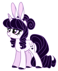 Size: 732x903 | Tagged: safe, artist:pgthehomicidalmaniac, derpibooru import, oc, oc only, oc:porcelain promise, pony, unicorn, bunny ears, female, goth, hair bun, hoof polish, makeup, mare, simple background, solo, transparent background