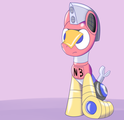 Size: 4500x4376 | Tagged: safe, derpibooru import, oc, oc:trackhead, pony, robot, robot pony, cheese, cheese slap, food, sitting, solo