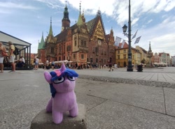 Size: 4208x3120 | Tagged: safe, artist:marybu_0400, derpibooru import, twilight sparkle, unicorn, irl, photo, plushie, poland, solo, squatpony, twiggie, wrocław