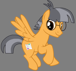 Size: 1652x1540 | Tagged: safe, artist:star polaris and friends, derpibooru exclusive, derpibooru import, pegasus, pony, base used, breaking news (character), brown eyes, glasses, gray background, headcanon, male, older, simple background, solo, stallion, tiny times