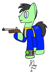 Size: 1218x1812 | Tagged: safe, artist:yusik jerovich, derpibooru import, oc, oc only, earth pony, pony, fallout equestria, fallout, fallout 4, photo, simple background, solo, white background