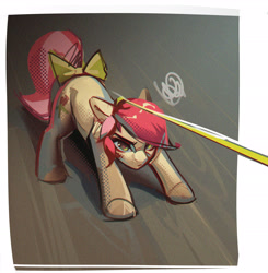 Size: 2634x2687 | Tagged: safe, artist:annna markarova, derpibooru import, roseluck, pony, behaving like a dog, bow, leash, pony pet, rosepet, solo, tail, tail bow