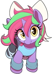 Size: 700x1000 | Tagged: safe, artist:thebatfang, derpibooru import, oc, oc only, oc:susie supreme, pony, unicorn, ballerina, ballet slippers, bow, clothes, cute, female, filly, foal, freckles, hair bow, leg warmers, leotard, looking at you, looking up, looking up at you, ocbetes, simple background, smiling, smiling at you, solo, transparent background