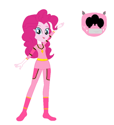 Size: 576x632 | Tagged: safe, color edit, derpibooru import, edit, pinkie pie, equestria girls, boots, clothes, colored, gloves, pink ranger, power rangers, shoes, simple background, solo, white background