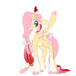 Size: 1000x1000 | Tagged: safe, artist:sugvr_alien, derpibooru import, fluttershy, pegasus, pony, alternate design, simple background, solo, white background