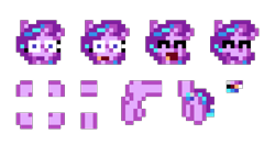 Size: 1088x576 | Tagged: safe, artist:hazy skies, derpibooru import, starlight glimmer, pony, unicorn, april fools, long glimmer, long pony, meme, modular, multiple views, pixel art, r/place, r/place2023, reddit, simple background, solo, transparent background