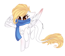 Size: 963x830 | Tagged: safe, artist:krissstudios, derpibooru import, oc, oc:sally lovely, pegasus, pony, clothes, female, mare, scarf, simple background, solo, transparent background