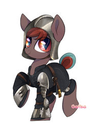 Size: 2583x3200 | Tagged: safe, artist:rottengotika, derpibooru import, oc, oc only, oc:spear dancer, bat pony, armor, bat pony oc, hair bun, looking at you, red eyes, simple background, slit eyes, solo, tail, tail bun, white background, wingless, wingless bat pony