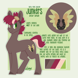 Size: 2000x2000 | Tagged: safe, artist:lionbun, derpibooru import, oc, oc:junkers, earth pony, alternate universe, character design, earth pony oc, goggles, goggles on head, male, reference sheet, stallion