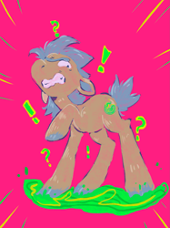 Size: 1535x2048 | Tagged: safe, artist:sugvr_alien, derpibooru import, earth pony, pony, pink background, portal, rick and morty, rick sanchez, simple background, solo