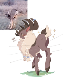 Size: 1464x1788 | Tagged: safe, artist:shokocontane, derpibooru import, deer, reindeer, them's fightin' herds, braid, community related, male, solo, stronghoof hoofstrong (tfh)