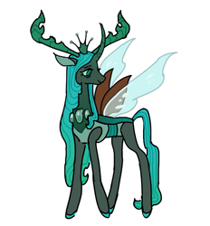 Size: 821x883 | Tagged: safe, artist:arrgh-whatever, derpibooru import, queen chrysalis, changedling, changeling, changeling queen, alternate design, changedling queen, purified chrysalis, simple background, solo, white background