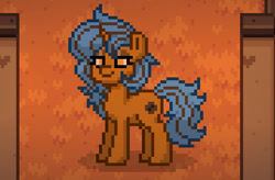 Size: 897x589 | Tagged: safe, derpibooru import, oc, oc:krispy cookie, pony, unicorn, bedroom eyes, female, horn, mare, photo, pixel art, pony town, seductive look, smiling, solo, unicorn oc