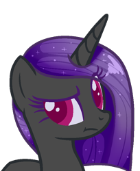 Size: 600x735 | Tagged: safe, artist:oniiponii, derpibooru import, oc, oc only, pony, unicorn, ethereal mane, female, horn, mare, simple background, solo, starry mane, transparent background, unicorn oc