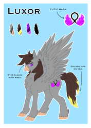 Size: 2480x3508 | Tagged: safe, artist:themstap, derpibooru import, oc, oc:luxor, classical hippogriff, hippogriff, concave belly, high res, male, reference sheet, spread wings, unshorn fetlocks, wings