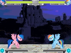 Size: 994x746 | Tagged: safe, artist:tom artista, derpibooru import, firefly, rainbow dash, pegasus, pony, fighting is magic, g1, abandoned, castle, creepy, creepypasta, duo, fan game, level, new, palette swap, place, recolor, ruins, self paradox, self ponidox, the backrooms