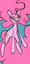 Size: 828x1792 | Tagged: safe, artist:bimtimtom, derpibooru import, pinkie pie, earth pony, pony, big mane, big tail, blue background, simple background, solo, tail