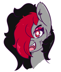 Size: 1782x2103 | Tagged: safe, artist:lazerblues, derpibooru import, oc, oc only, oc:miss eri, pegasus, pony, ear piercing, emo, hair over one eye, piercing, simple background, solo, transparent background