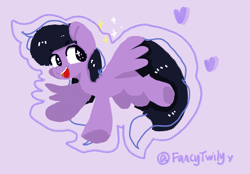 Size: 2360x1640 | Tagged: safe, artist:fancytwily, derpibooru import, oc, oc only, pegasus, pony, purple background, simple background, solo
