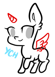 Size: 293x412 | Tagged: safe, artist:oniiponii, derpibooru import, oc, oc only, alicorn, pony, alicorn oc, commission, female, horn, mare, raised hoof, raised leg, simple background, smiling, solo, white background, wings, your character here