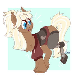 Size: 2000x2000 | Tagged: safe, artist:lionbun, derpibooru import, oc, oc:coco cream, amputee, female, mare, prosthetic limb, prosthetics, saddle, sketch, tack