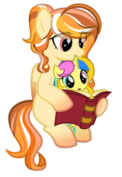 Size: 1179x1716 | Tagged: safe, artist:pinkiemina_憑酱, derpibooru import, oc, oc only, oc:lemon, oc:sunset, pegasus, unicorn, background removed, book, hug, oc x oc, shipping, simple background, transparent background