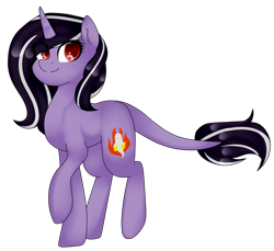 Size: 909x834 | Tagged: safe, artist:oniiponii, derpibooru import, oc, oc only, pony, unicorn, eyelashes, female, horn, leonine tail, mare, raised hoof, raised leg, simple background, smiling, solo, tail, transparent background, unicorn oc