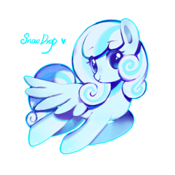 Size: 2000x2000 | Tagged: safe, artist:b611-planet, derpibooru import, oc, oc only, oc:snowdrop, pegasus, pony, female, filly, foal, heart, looking at you, simple background, smiling, solo, text, white background
