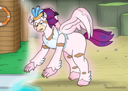 Size: 2283x1614 | Tagged: safe, artist:sparkbolt3020, derpibooru import, queen novo, human, my little pony: the movie, commission, humanized, reality shift, story included, transformation, transformation sequence