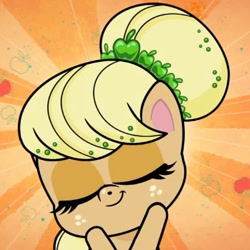 Size: 403x403 | Tagged: safe, derpibooru import, screencap, applejack, g4.5, my little pony: pony life, what goes updo, spoiler:pony life s02e17, cropped, cute, fashion, female, hairstyle, jackabetes