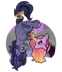 Size: 756x872 | Tagged: safe, artist:queerhorses, derpibooru import, oc, oc only, oc:newsworthy, oc:soleil, changepony, hybrid, pegasus, pony, female, magic, magical lesbian spawn, offspring, parent:princess celestia, parent:queen chrysalis, parents:chryslestia