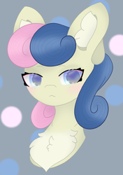 Size: 1666x2360 | Tagged: safe, artist:sodapop sprays, derpibooru import, bon bon, sweetie drops, earth pony, pony, bust, chest fluff, colored pupils, ear fluff, ears, looking at you, portrait, solo