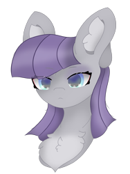 Size: 1822x2429 | Tagged: safe, alternate version, artist:sodapop sprays, derpibooru import, maud pie, earth pony, pony, bust, chest fluff, commission, ear fluff, ears, portrait, simple background, solo, transparent background, ych result, your character here