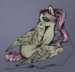 Size: 918x877 | Tagged: safe, artist:harusocoma, derpibooru import, fluttershy, pony, simple background, solo