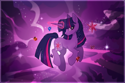 Size: 6000x4000 | Tagged: safe, artist:cursed soul, derpibooru import, twilight sparkle, unicorn twilight, pony, unicorn, g4, absurd resolution, atmosphere, element of generosity, element of honesty, element of kindness, element of laughter, element of loyalty, element of magic, elements of harmony, emotions, female, horn, looking at you, magic, magic aura, mare, signature, solo, sparkles, sparkly eyes, wingding eyes