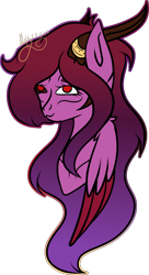 Size: 2218x4063 | Tagged: safe, artist:thecommandermiky, derpibooru import, oc, oc only, oc:nadia, deer, deer pony, hybrid, original species, pegasus, deer oc, horn, horn jewelry, jewelry, long hair, long horn, long mane, non-pony oc, pegasus oc, red eyes, simple background, solo, transparent background, wings